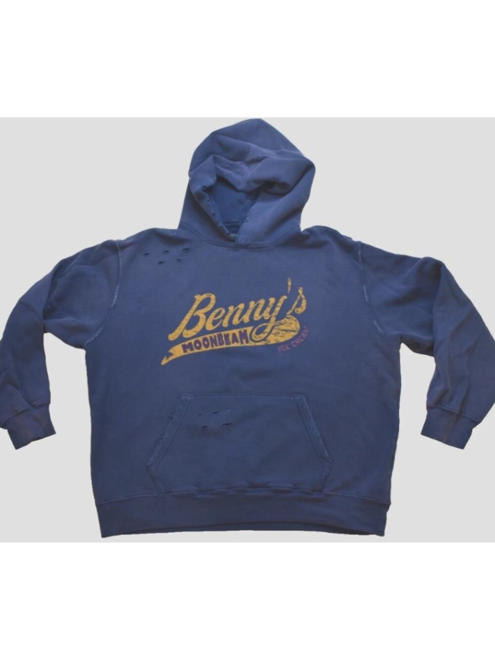 Benson Boone Adult Benny's Moonbeam Ice Cream Distressed Blue Hoodie New 2XL